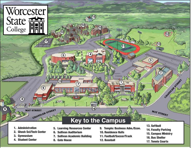 Worcester State College map